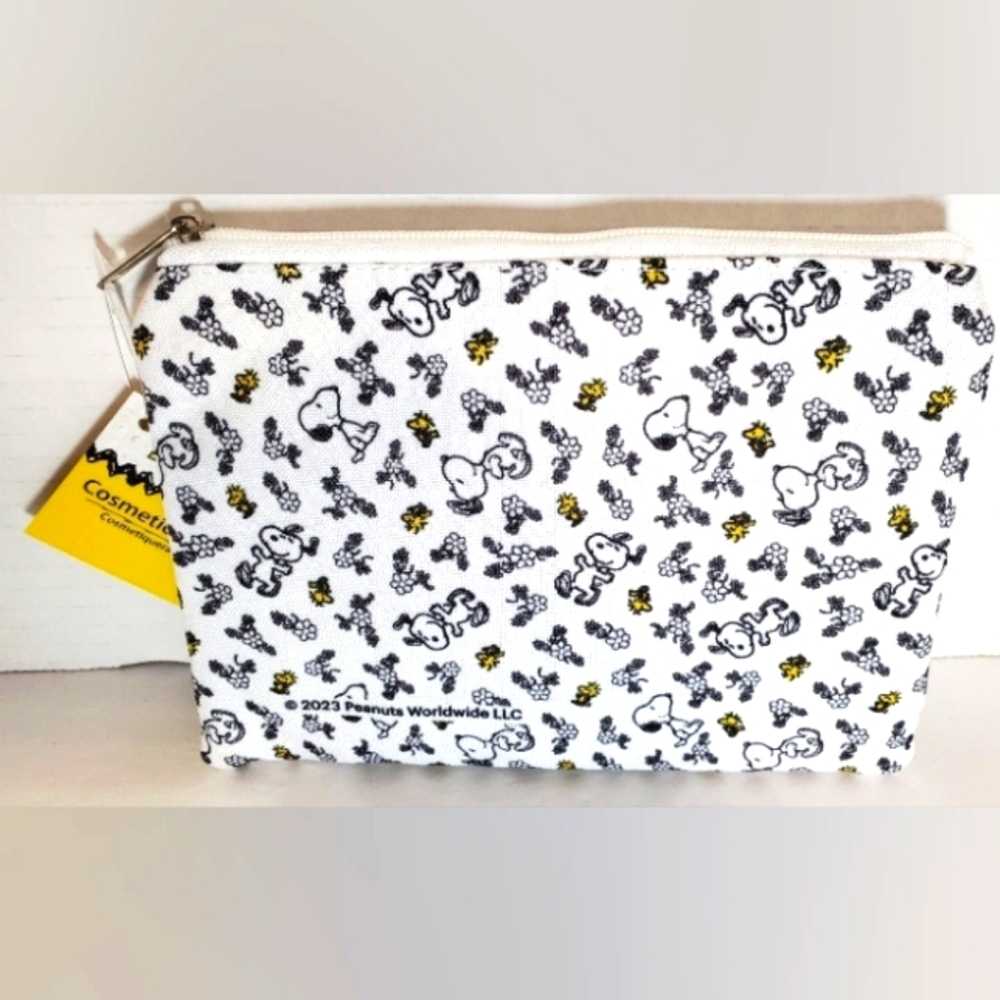 Peanuts Snoopy & Woodstock Makeup Toiletry Pouch Bag Case New
